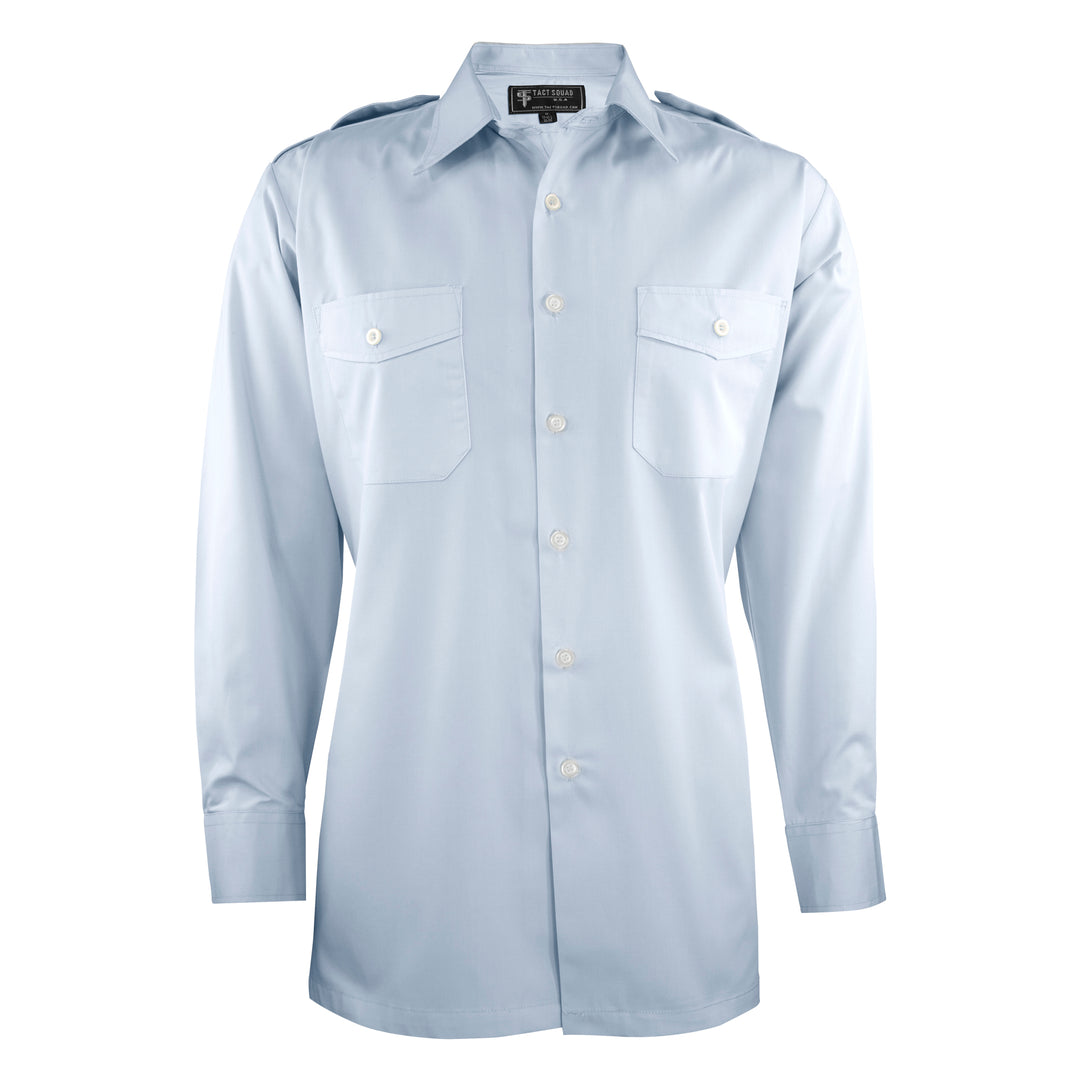 Tact Squad Polyester/Cotton Long Sleeve Uniform Shirt White Men's (8003W)
