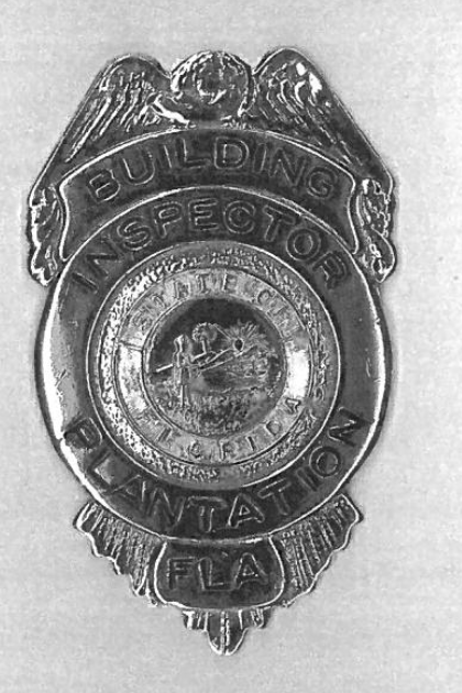 City of Plantation Building Inspector Badge