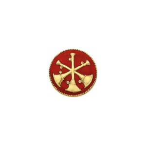 Smith & Warren 3 Bugles Seal Insignia C104E 1.625" (red enamel)