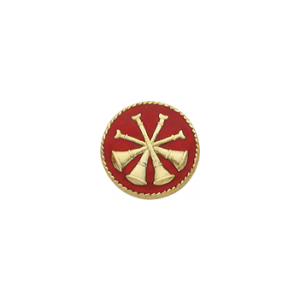 Smith & Warren 4 Bugles Seal Insignia C103E 1.625" (red enamel)