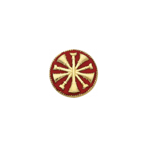 Smith & Warren 5 Bugles Seal Insignia C102E 1.625" (red enamel)