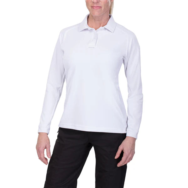Vertx Women's Coldblack Long Sleeve Polo White (VTX 4030P)