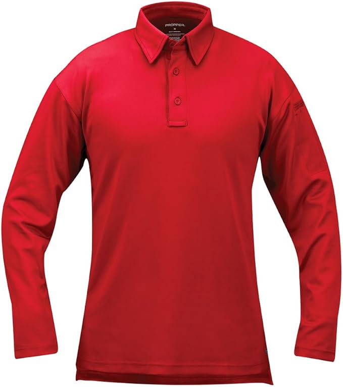 Groveland FD Lieutenant Propper I.C.E Men's L/S Performance Polo - Red (F5315)