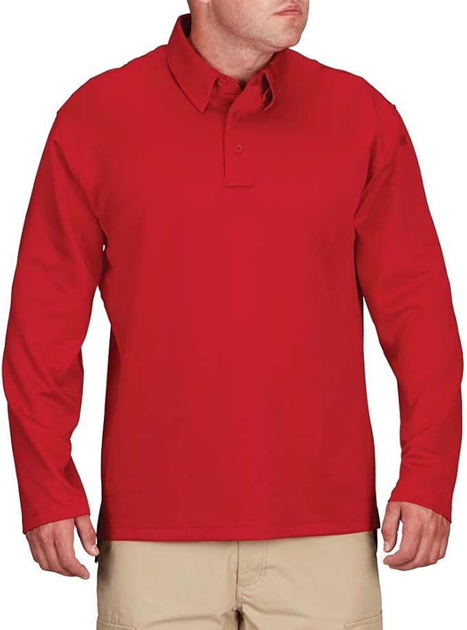 Groveland FD Lieutenant Propper I.C.E Men's L/S Performance Polo - Red (F5315)