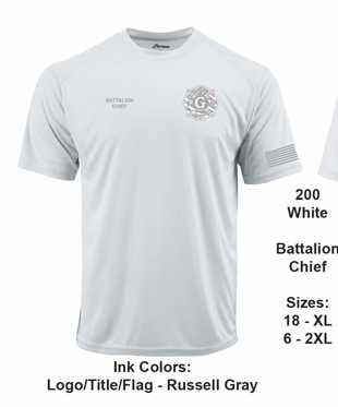Groveland FD T-Shirt Chief Short/Long Sleeve - White (Chest Only) (G200 & G210)