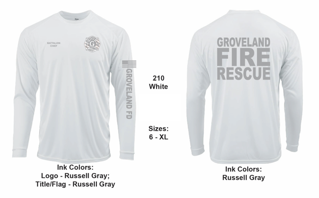 Groveland FD T-Shirt Chief Short/Long Sleeve White (G200 & G210)