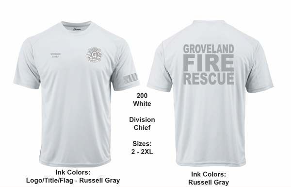 Groveland FD T-Shirt Chief Short/Long Sleeve White (G200 & G210)