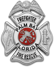 Palm Bay Fire Rescue S&W Chest Badge Rhodium (F141AB)