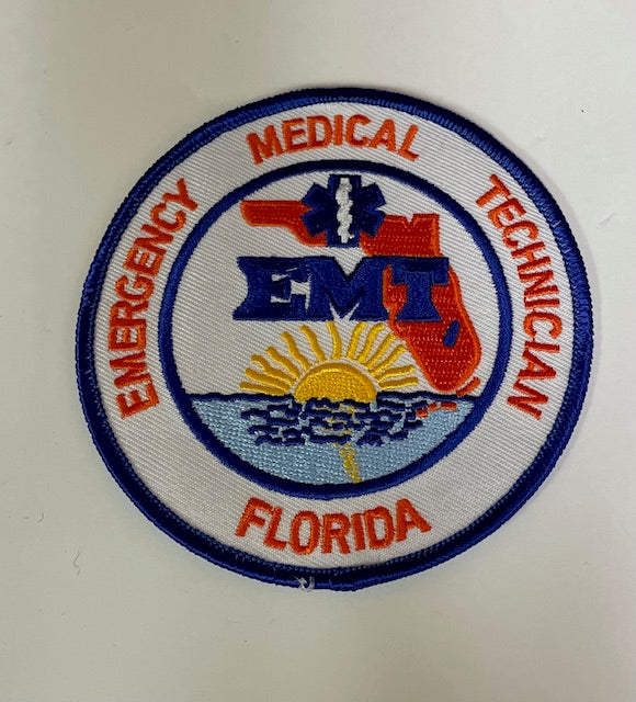 Fire Department Shoulder Emblem 4" FL  EMT PARAMEDIC