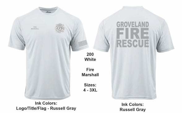 Groveland FD T-Shirt Chief Short/Long Sleeve White (G200 & G210)