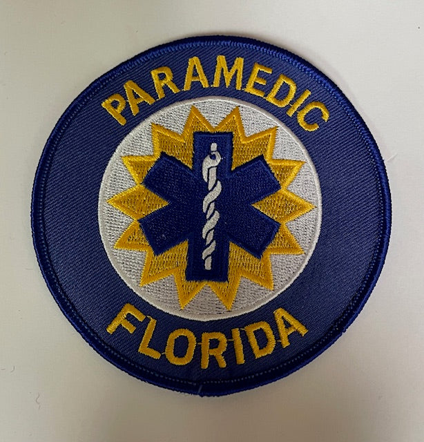 Fire Department Shoulder Emblem 4" FL  EMT PARAMEDIC