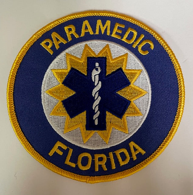 Fire Department Shoulder Emblem 4" FL  EMT PARAMEDIC