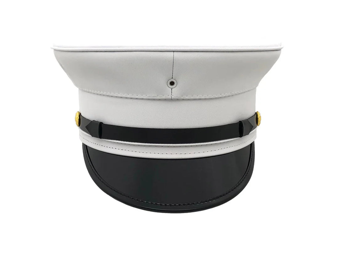 Keystone R-8A White Bell Crown Cap with White Ribbed Braid