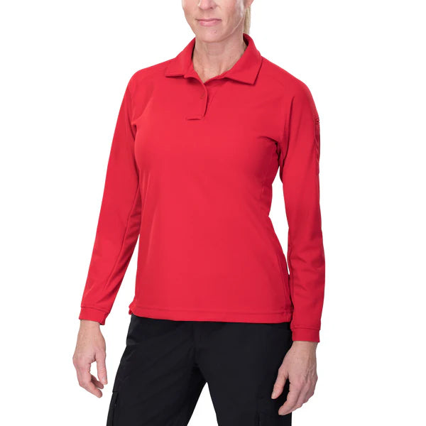 Vertx Women's Coldblack Long Sleeve Polo Red (VTX 4030P)