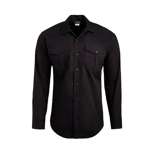Palm Bay Fire Men’s Fusion Flex Long Sleeve Shirt  Black (VTX8240)